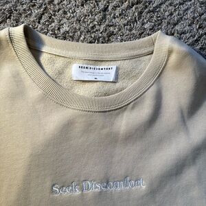 Seek Discomfort Men's Beige Sweatshirt